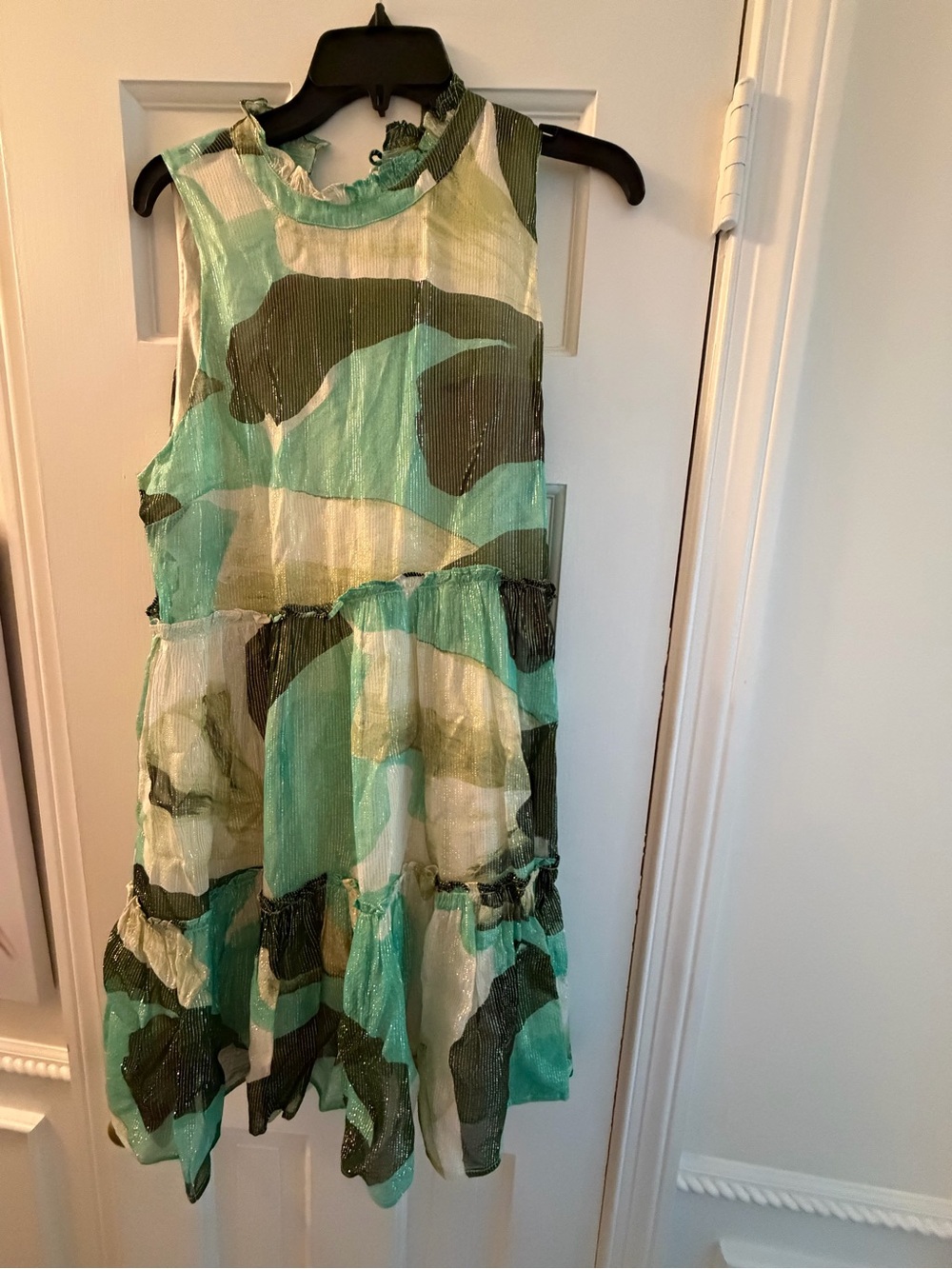 Oliphant Teal & Olive Ruffled Tiered Girls' Dress